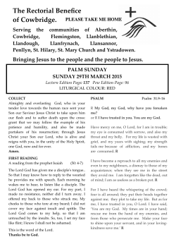 Pews News 29.03.15 - Parish of Cowbridge