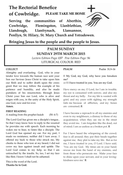 Pews News 29.03.15 - Parish of Cowbridge