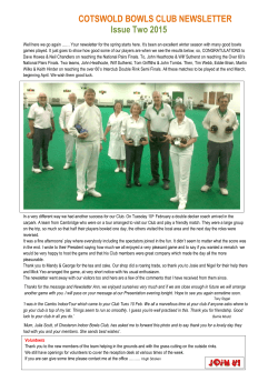spring newsletter - Cotswold Indoor Bowls Club
