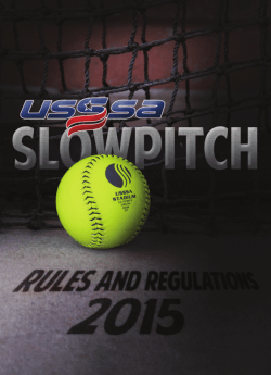 2015 Official Slow Pitch Rule Book and National By-laws