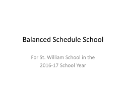 ""Balanced School Schedule Information""