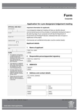 Application for a pre-design/pre