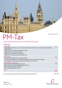 News and Views from the Pinsent Masons Tax team