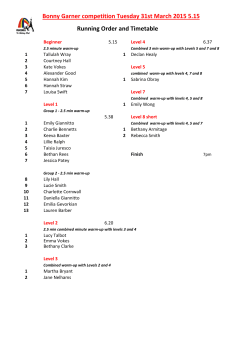 Running Order.. - Bracknell Ice Skating Club