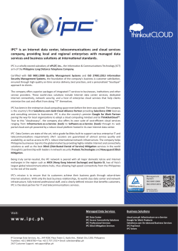 IPC Company Profile (1-pager) - IPC (IP Converge Data Services Inc.)