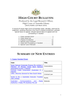 PDF 399k - High Court of Australia