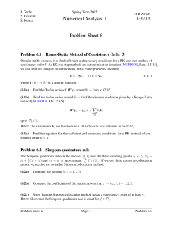 Problem Sheet 6 - Numerical Analysis II, ST 2015