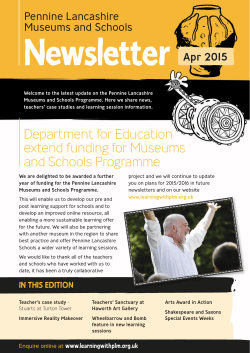 April newsletter feature. - Pennine Lancashire Museums and Schools