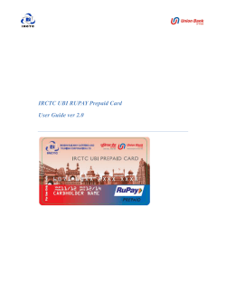IRCTC UBI RUPAY Prepaid Card User Guide ver 2.0
