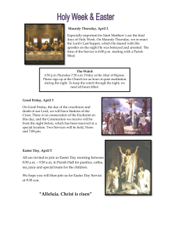 ���Alleluia. Christ is risen��� - St. Matthew`s Episcopal Church