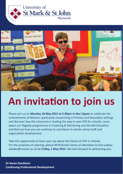 An invitation to join us - Plymouth Teaching School