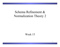 Schema Refinement & Normalization Theory 2