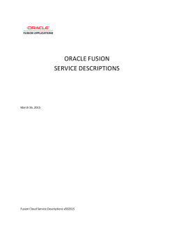 Oracle Fusion Cloud Services Descriptions