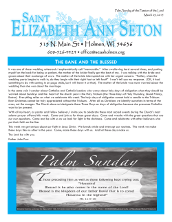 March 29, 2015 - St. Elizabeth Ann Seton