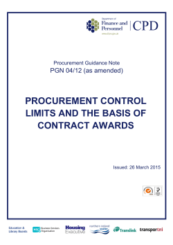 procurement control limits and the basis of contract awards