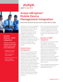 Avaya idEngines�� Mobile Device Management Integration