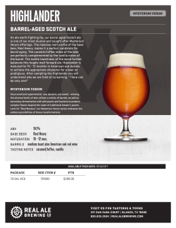 Sales Sheet  - Real Ale Brewing Company