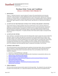 Purchase Order Terms and Conditions
