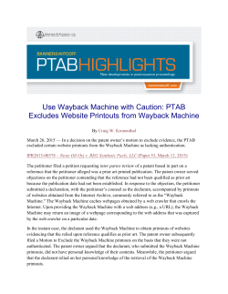 PTAB Excludes Website Printouts from Wayback Machine