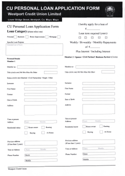 CU Personal Loan Application Form