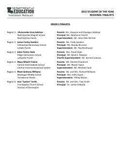 Regional Finalists List