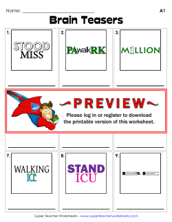 A1 Brain Teasers - Super Teacher Worksheets