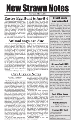 Feb/March Newsletter 2015 - City of New Strawn, Kansas