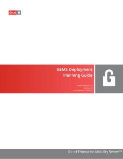 GEMS Deployment Planning Guide