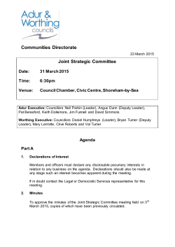 Joint Strategic Committee - Adur & Worthing Councils