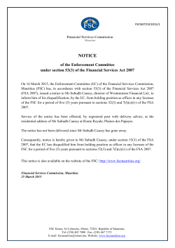 NOTICE - Financial Services Commission