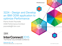 Design and Develop an IBM ODM application to optimize Performance
