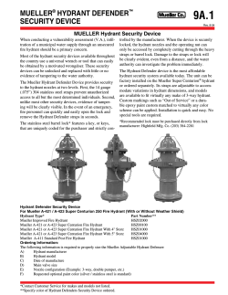 MUELLER�� HYDRANT DEFENDER��� SECURITY DEVICE