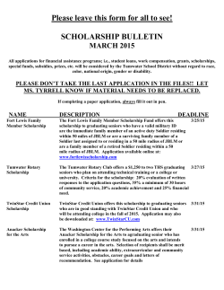 SCHOLARSHIP BULLETIN - Tumwater School District
