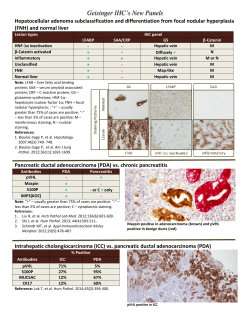 Geisinger IHC`s New Panels - Geisinger Medical Laboratories