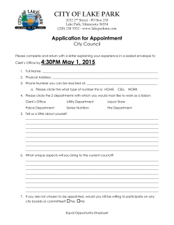 Application for Appointment (Printable PDF)