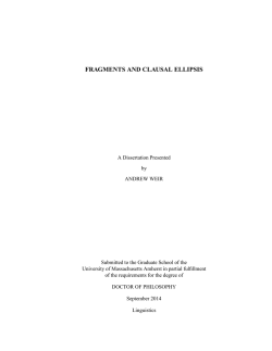 FRAGMENTS AND CLAUSAL ELLIPSIS