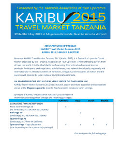 Catalogue - Karibu Travel Market Tanzania