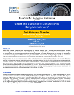 ���Smart and Sustainable Manufacturing Using Mechatronics���