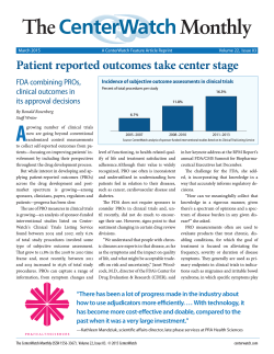 Patient reported outcomes take center stage