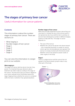 "The stages of primary liver cancer (CRUK 2 pages)" PDF