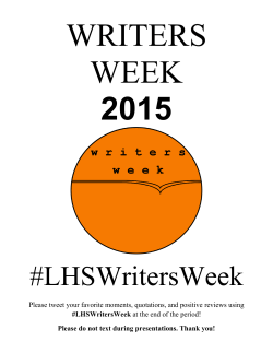 Writers Week Schedule - Libertyville High School