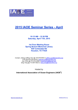 2015 IAOE Seminar Series - April