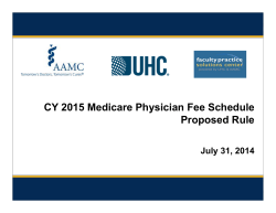 CY 2015 Medicare Physician Fee Schedule Proposed Rule