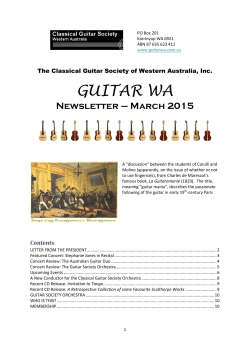 GUITAR WA - Classical Guitar Society of Western Australia