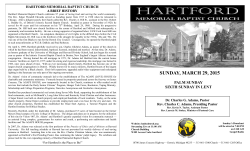 Weekly Bulletin - Hartford Memorial Baptist Church