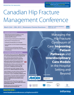 Canadian Hip Fracture Management Conference