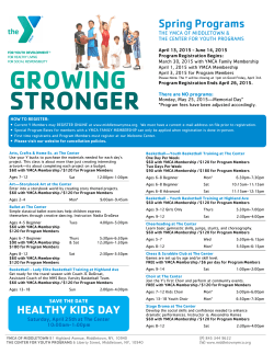 GROWING STRONGER - YMCA of Middletown