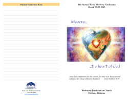 Mission Conference Brochure - Westwood Presbyterian Church