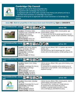 Issue 182 - Bids for properties in this issue must reach Homelink by