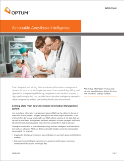 Actionable Anesthesia Intelligence
